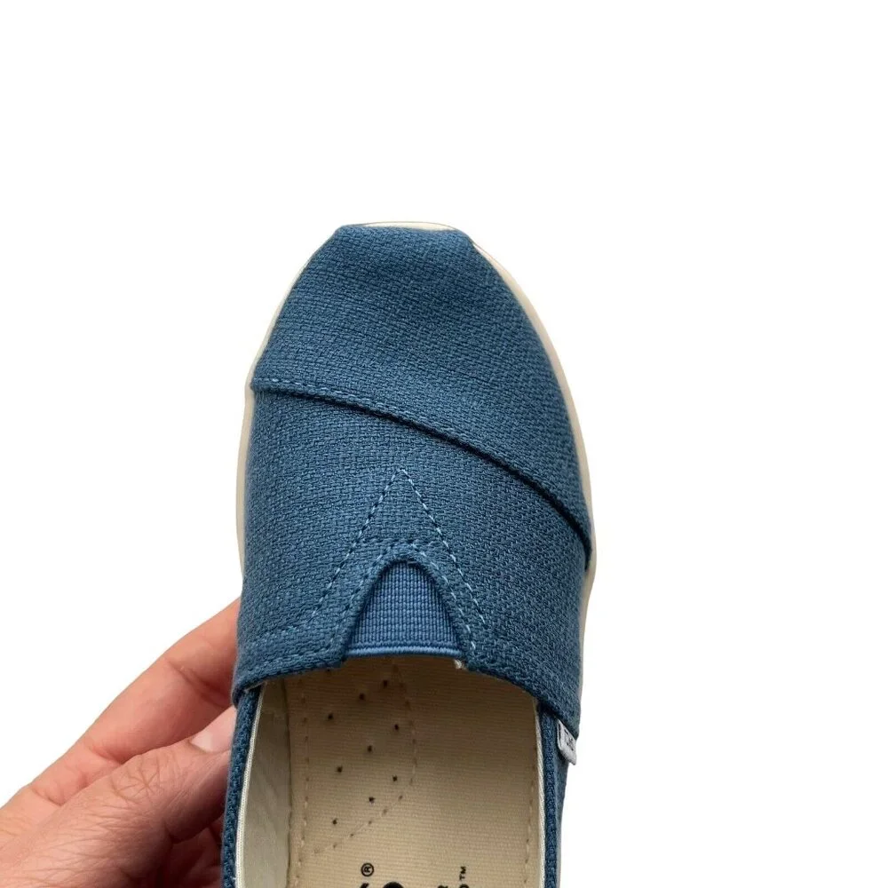 Toms Little Girls‎ Alpargata Slip-on Shoes Size 12 Ocen Blue Lightweight & Comfy